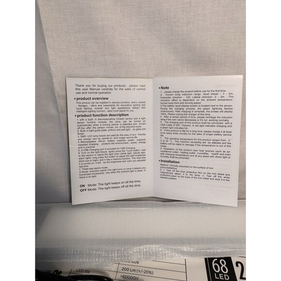 Intelligent Induction Lamp For Under Cabinets 2 piece 10” Rechargeable Yiger - Picture 8 of 10